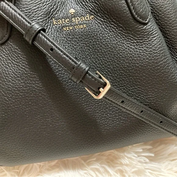 Kate Spade Dumpling Small Satchel Black Pebbled Leather - Picture 13 of 15